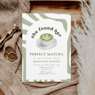 Elegantes perfektes Matcha-Brautjungfern-Abschied Einladung