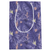 elegantes periwinkle blumengekacheltes Muster Mittlere Geschenktüte (Vorderseite)