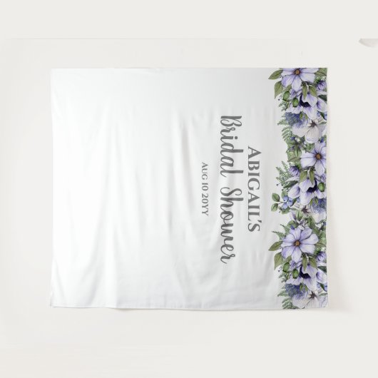 Elegantes Periwinkle Brautparty Wandteppich (Vorderseite (Horizontal))