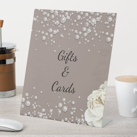 Elegantes Perl Brautparty Advice Sign - Gray & W Sockelschild (In Situ)