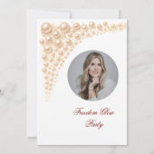 Elegantes Perl & Glitzer Scheidung Party Glamour Einladung (Rückseite)