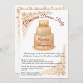 Elegantes Perl & Glitzer Scheidung Party Glamour Einladung (Vorne/Hinten)