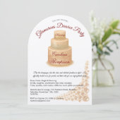 Elegantes Perl & Glitzer Scheidung Party Glamour Einladung (Stehend Vorderseite)