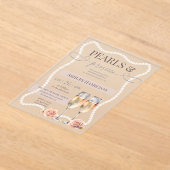 Elegantes Perlen & Prosecco Brautparty Acryleinladungen (Ablage )