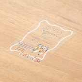 Elegantes Perlen & Prosecco Brautparty Acryleinladungen (Ablage )