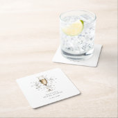 Elegantes Perlen & Prosecco Brautparty Rechteckiger Pappuntersetzer (Vor Ort)