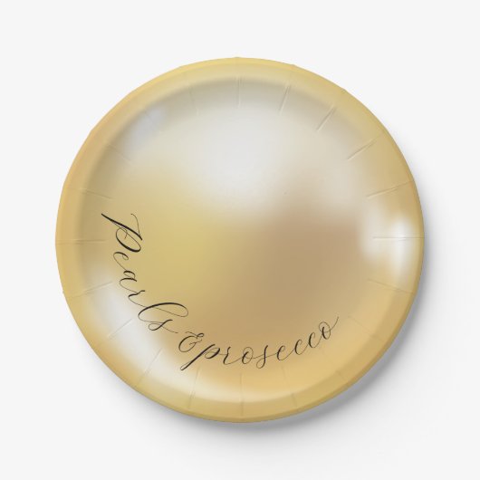 Elegantes Perlen und Brautparty der Staatsanwaltsc Pappteller (Vorderseite)