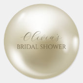 Elegantes Perlen und Brautparty der Staatsanwaltsc Runder Aufkleber (Vorderseite)