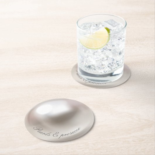 Elegantes Perlen und Brautparty der Staatsanwaltsc Runder Pappuntersetzer (Vor Ort)