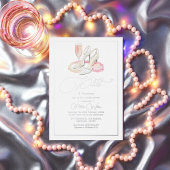 Elegantes Perlen und Prosecco-Brautparty Folieneinladung