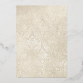 Elegantes Perlen und Prosecco-Brautparty Folieneinladung (Rückseite)