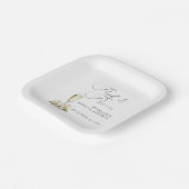 Elegantes Perlen und Prosecco-Brautparty Pappteller (Gewinkelt)