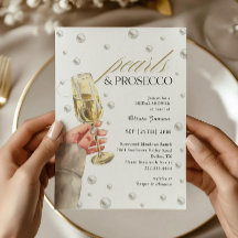 Elegantes Perlen- und Prosecco Brunch-Brautparty