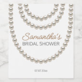 Elegantes Perlketten-Brautparty Weinetikett (Einzelnes Label)