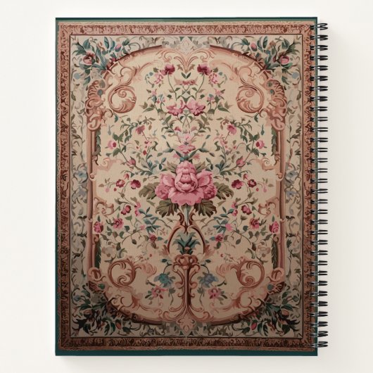 Elegantes Persisches BlumenspiralNotebook Notizblock (Rückseite)