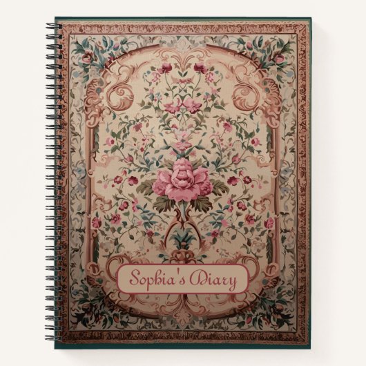 Elegantes Persisches BlumenspiralNotebook Notizblock (Vorderseite)