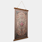 Elegantes persisches Floral-Rug-Grafikdesign Wandteppich Mit Holzrahmen (Gewinkelt)