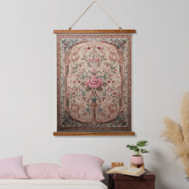 Elegantes persisches Floral-Rug-Grafikdesign Wandteppich Mit Holzrahmen