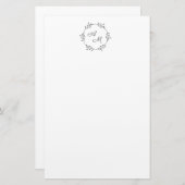 Elegantes Personalisierbares Monogramm-Kranz Brief Briefpapier (Vorne/Hinten)