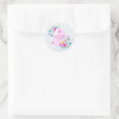 Elegantes Personalisiert Happy Osterfest | SIEGEL Runder Aufkleber (Tasche)