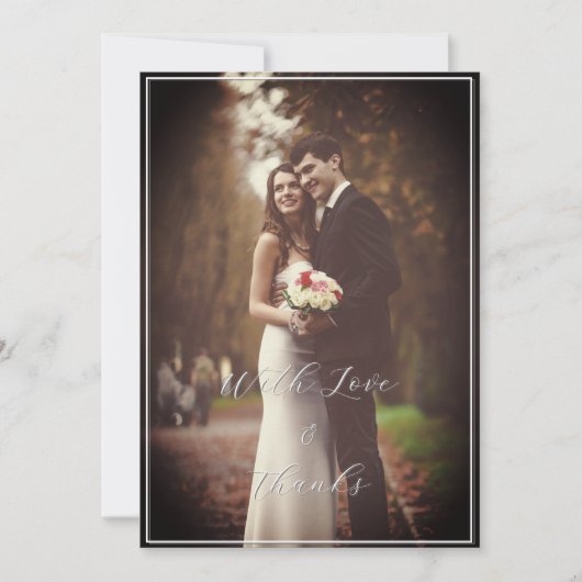 Elegantes Personalisiertes 1-Foto-Script Dankeskarte (Vorderseite)