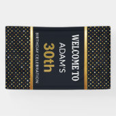 Elegantes personalisiertes 30. Geburtstags-Gold Banner (Horizontal)