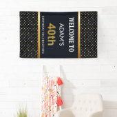 Elegantes personalisiertes 40. Geburtstags-Gold Banner (Insitu)