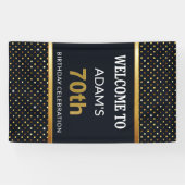 Elegantes personalisiertes 70. Geburtstags-Gold Banner (Horizontal)