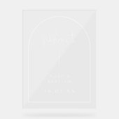 Elegantes Personalisiertes Akryllisches Taufzeiche Acrylschild (Vorderseite)