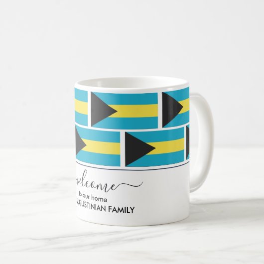 Elegantes Personalisiertes BAHAMAS FLAG Willkommen Kaffeetasse (VorderseiteRechts)