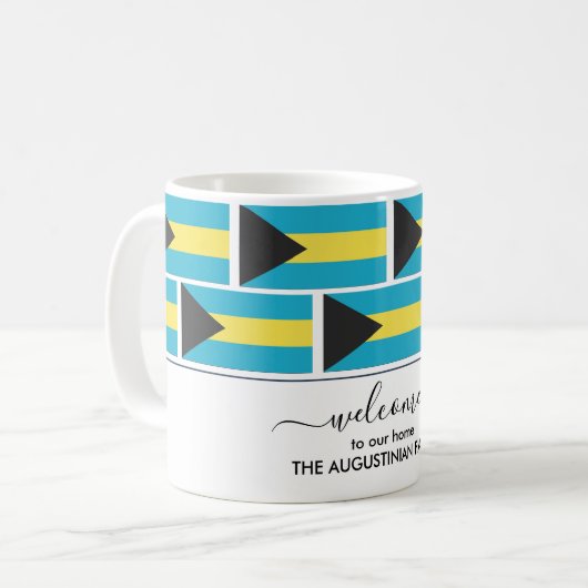 Elegantes Personalisiertes BAHAMAS FLAG Willkommen Kaffeetasse (Vorderseite Links)