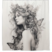 Elegantes Personalisiertes benutzerdefiniertes Fot Duschvorhang (Vorderseite)