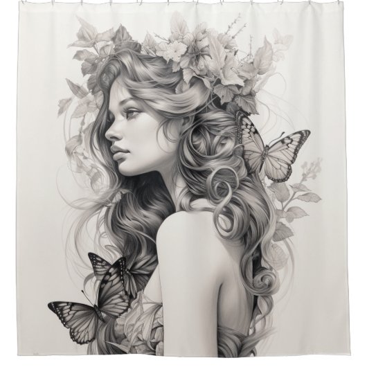 Elegantes Personalisiertes benutzerdefiniertes Fot Duschvorhang (Vorderseite)