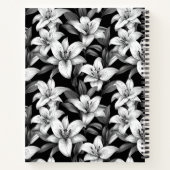 Elegantes Personalisiertes Black Floral-Notebook Notizblock (Rückseite)