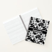 Elegantes Personalisiertes Black Floral-Notebook Notizblock (Innenseite)