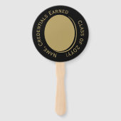 Elegantes Personalisiertes Black & Gold Abschluss  Fächer (Rückseite)