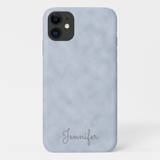 Elegantes Personalisiertes Blaugraues Pergament Case-Mate iPhone Hülle (Rückseite)
