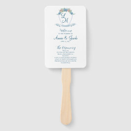 Elegantes Personalisiertes Blue Hydrangea Wedding Fächer