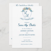 Elegantes Personalisiertes Blue Hydrangea Wedding  Save The Date (Vorne/Hinten)