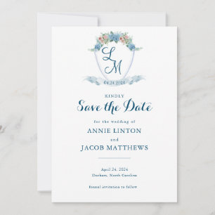 Elegantes Personalisiertes Blue Hydrangea Wedding Save The Date