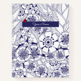 Elegantes Personalisiertes Blue White Notebook Notizblock