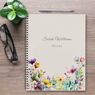 Elegantes personalisiertes Blumen-Notizbuch mit Wa Notizblock