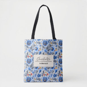 Elegantes personalisiertes Brautjungfern-Monogramm Tasche