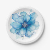 Elegantes Personalisiertes Brautparty mit Blumen Pappteller (Vorderseite)