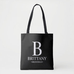 Elegantes Personalisiertes Bridesmaid Monogramm un Tasche