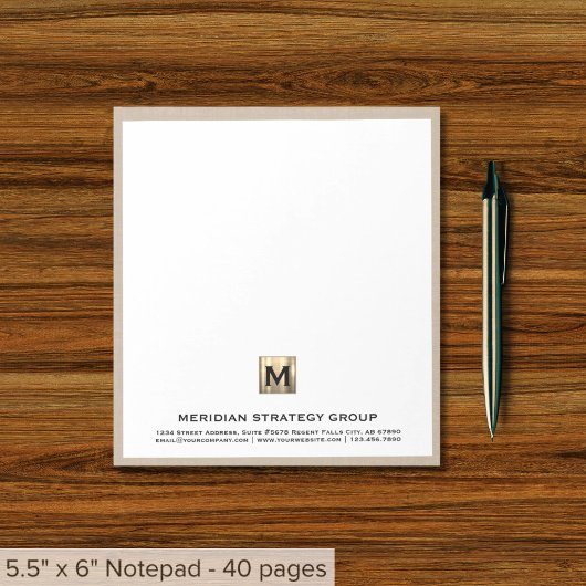 Elegantes Personalisiertes Business Notepad Notizblock