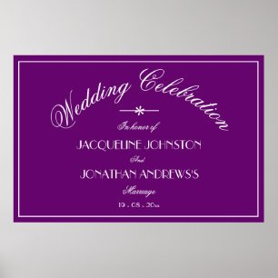 Elegantes Personalisiertes Chic Lila Hochzeitsschi Poster