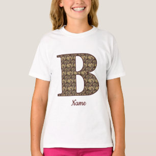 Elegantes personalisiertes florales Monogramm Anfa T-Shirt
