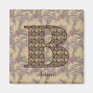 Elegantes personalisiertes florales Monogramm Init Magnet