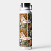 elegantes personalisiertes Foto-Collage-Muster Trinkflasche (Rückseite)